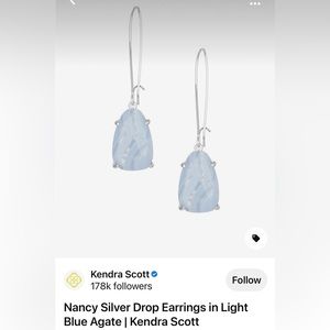 Kendra Scott Nancy Drop Earrings in Light Blue Agate